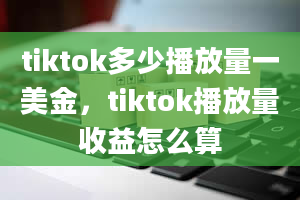 tiktok多少播放量一美金，tiktok播放量收益怎么算