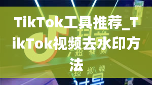 TikTok工具推荐_TikTok视频去水印方法