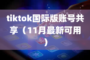 tiktok国际版账号共享（11月最新可用）