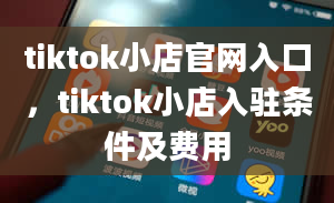 tiktok小店官网入口，tiktok小店入驻条件及费用