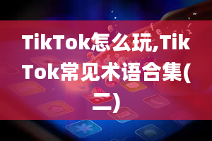 TikTok怎么玩,TikTok常见术语合集(二)