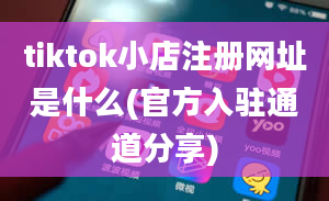 tiktok小店注册网址是什么(官方入驻通道分享)