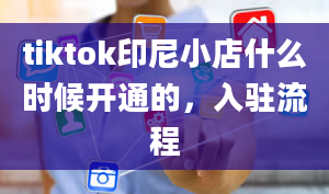 tiktok印尼小店什么时候开通的，入驻流程