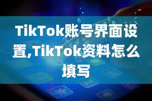 TikTok账号界面设置,TikTok资料怎么填写