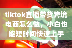 tiktok直播带货跨境电商怎么做，小白也能短时间快速上手