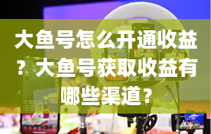 大鱼号怎么开通收益？大鱼号获取收益有哪些渠道？