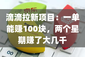 滴滴拉新项目：一单能赚100块，两个星期赚了大几千