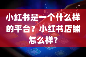 小红书是一个什么样的平台？小红书店铺怎么样？