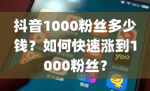 抖音1000粉丝多少钱？如何快速涨到1000粉丝？