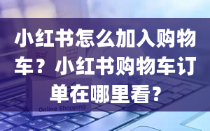 小红书怎么加入购物车？小红书购物车订单在哪里看？