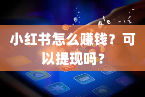 小红书怎么赚钱？可以提现吗？