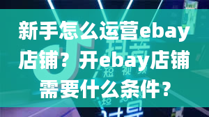 新手怎么运营ebay店铺？开ebay店铺需要什么条件？