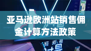 亚马逊欧洲站销售佣金计算方法政策