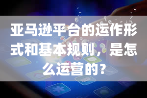 亚马逊平台的运作形式和基本规则，是怎么运营的？