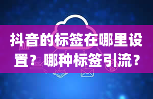 抖音的标签在哪里设置？哪种标签引流？