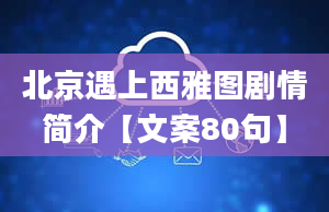 北京遇上西雅图剧情简介【文案80句】