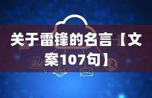 关于雷锋的名言【文案107句】