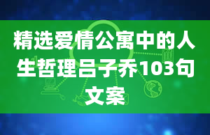 精选爱情公寓中的人生哲理吕子乔103句文案