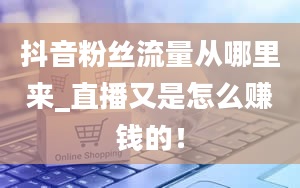 抖音粉丝流量从哪里来_直播又是怎么赚钱的！