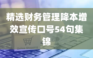 精选财务管理降本增效宣传口号54句集锦