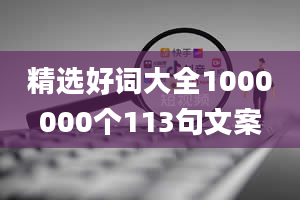 精选好词大全1000000个113句文案