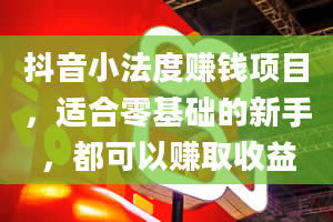 抖音小法度赚钱项目，适合零基础的新手，都可以赚取收益