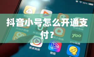 抖音小号怎么开通支付？