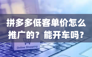 拼多多低客单价怎么推广的？能开车吗？