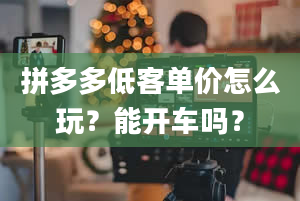 拼多多低客单价怎么玩？能开车吗？