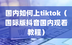 国内如何上tiktok（国际版抖音国内观看教程）