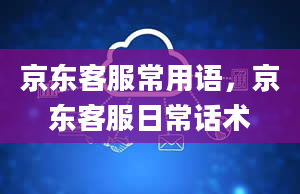 京东客服常用语，京东客服日常话术