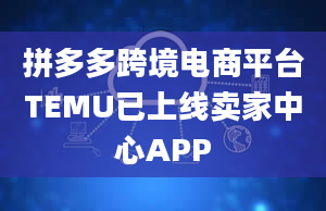 拼多多跨境电商平台TEMU已上线卖家中心APP