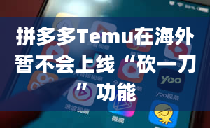 拼多多Temu在海外暂不会上线“砍一刀”功能