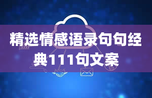 精选情感语录句句经典111句文案