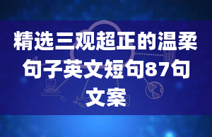 精选三观超正的温柔句子英文短句87句文案