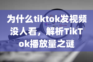 为什么tiktok发视频没人看，解析TikTok播放量之谜