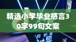 精选小学毕业感言30字99句文案