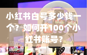 小红书白号多少钱一个？如何开100个小红书账号？