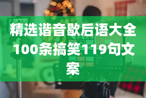 精选谐音歇后语大全100条搞笑119句文案