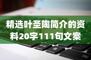 精选叶圣陶简介的资料20字111句文案