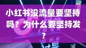 小红书没流量要坚持吗？为什么要坚持发？