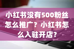 小红书没有500粉丝怎么推广？小红书怎么入驻开店？