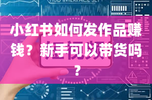 小红书如何发作品赚钱？新手可以带货吗？