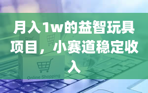 月入1w的益智玩具项目，小赛道稳定收入