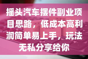 摇头汽车摆件副业项目思路，低成本高利润简单易上手，玩法无私分享给你