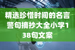 精选珍惜时间的名言警句摘抄大全小学138句文案