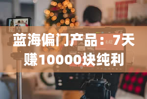 蓝海偏门产品：7天赚10000块纯利