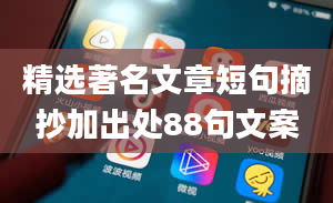 精选著名文章短句摘抄加出处88句文案