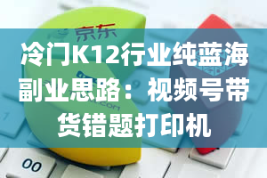 冷门K12行业纯蓝海副业思路：视频号带货错题打印机