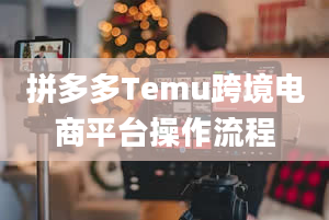 拼多多Temu跨境电商平台操作流程